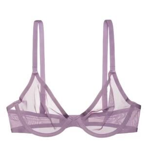 CUUP the plunge light purple mesh underwire bra
